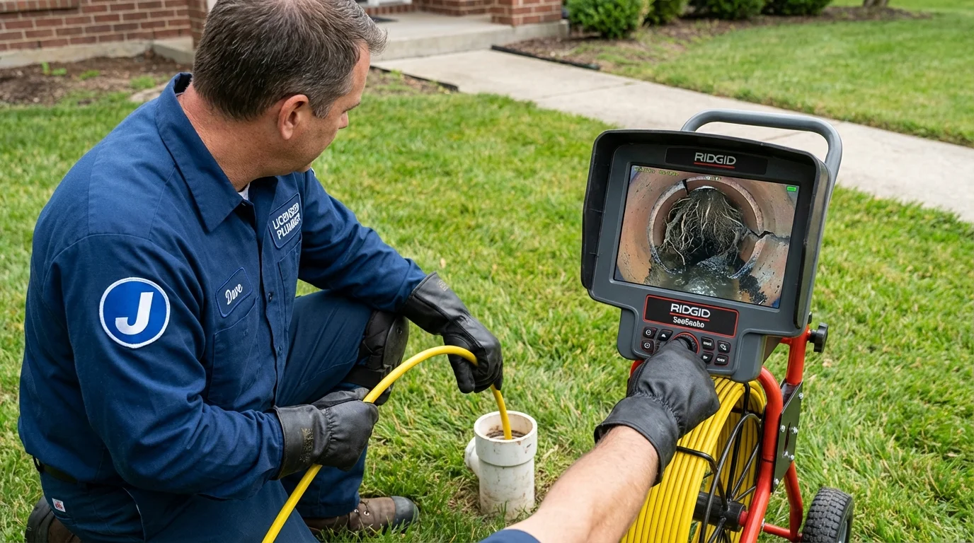 Sewer camera inspection being performed by Johns Plumbing LLC in Ardmore